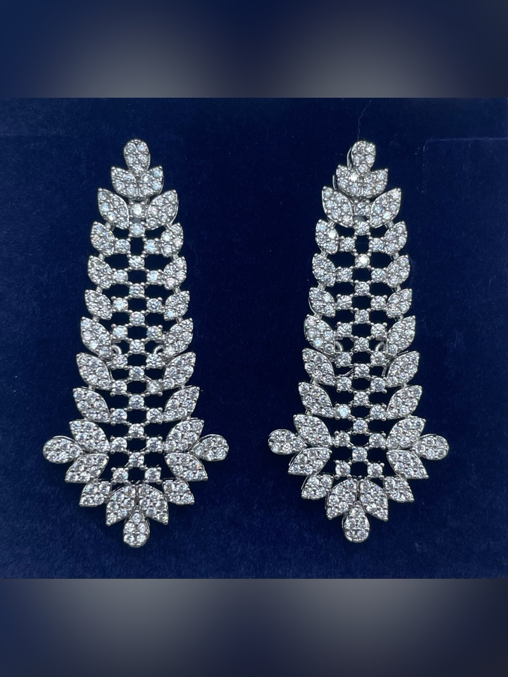 Swarovski Crystals Elements White Crystal Statement Chandelier Earrings Formal
